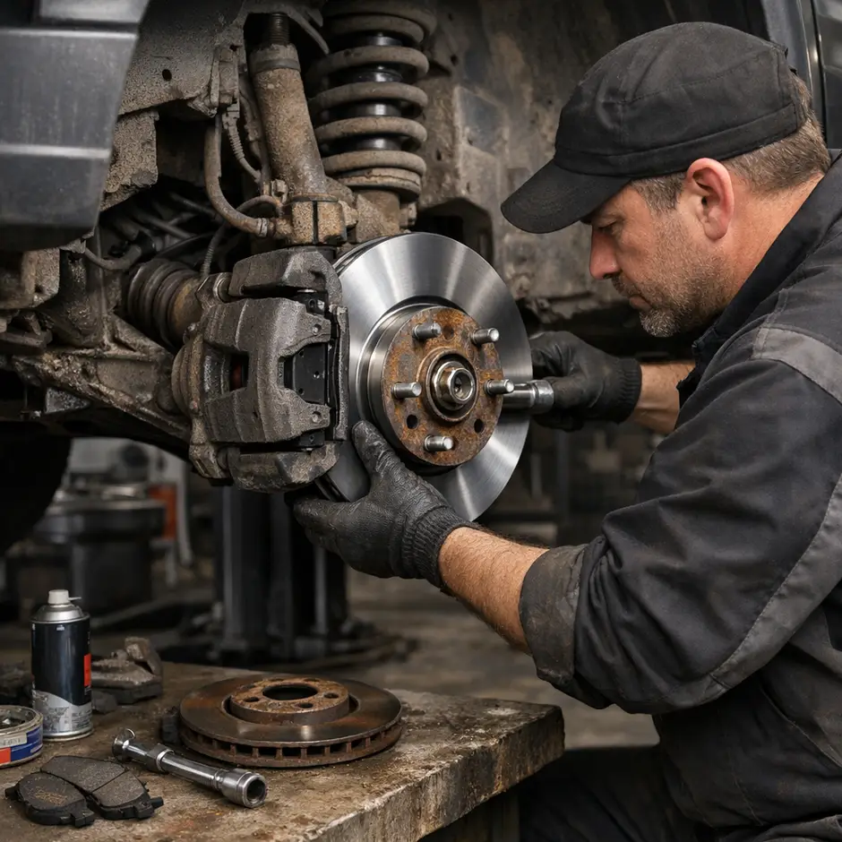 Замена переднего тормозного диска (с колодками)