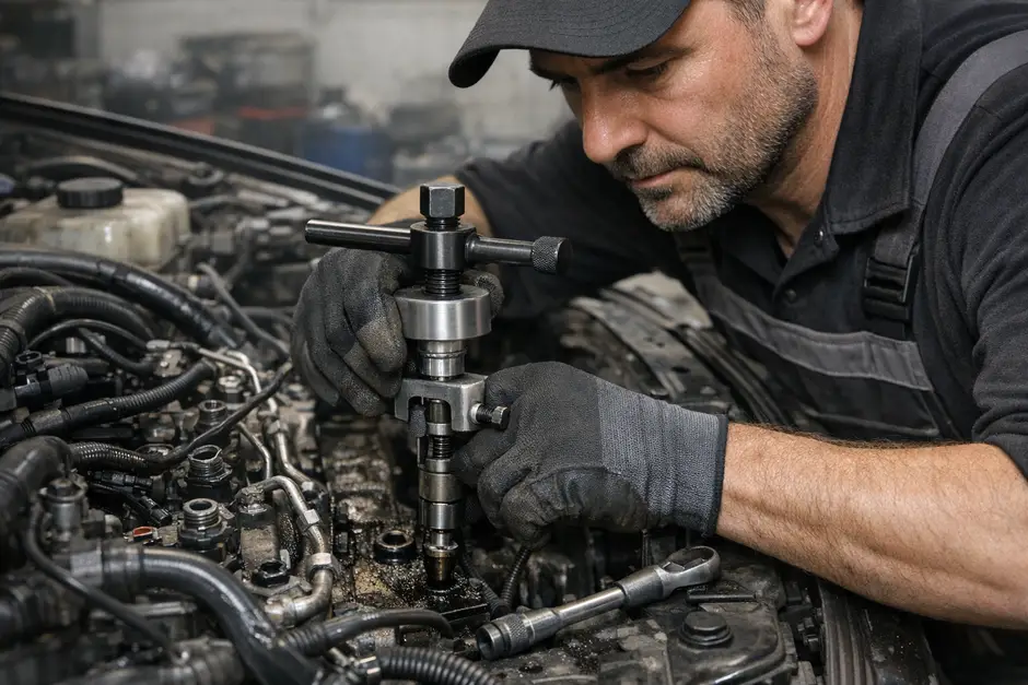 Снятие форсунки дизельной специнструментом Киа Соренто