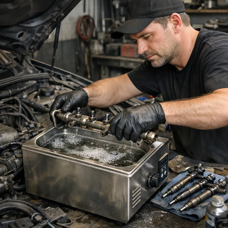 Чистка топливной рампы в ультразвуковой ванне
