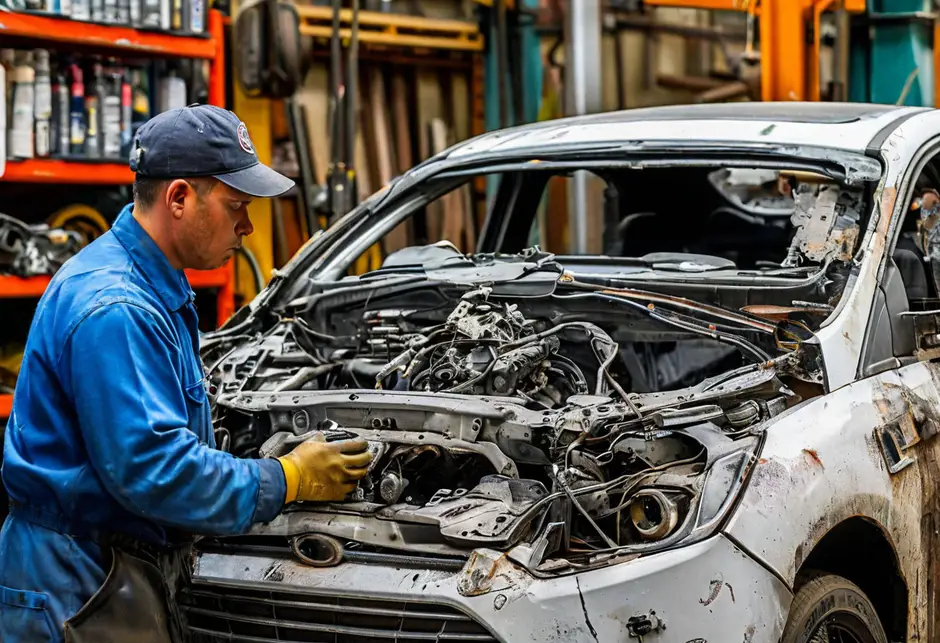 Разборка и сборка передней части автомобиля Форд Транзит