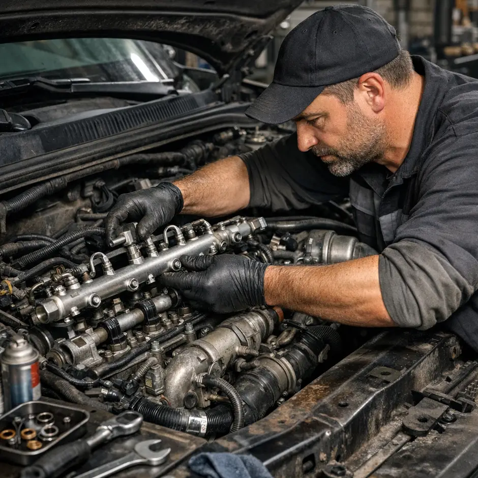 Снятие/установка топливной рампы Рено ДАСТЕР