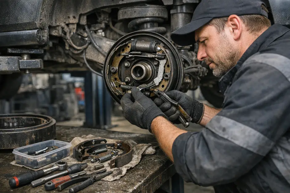 Замена колодки ручного тормоза комплект