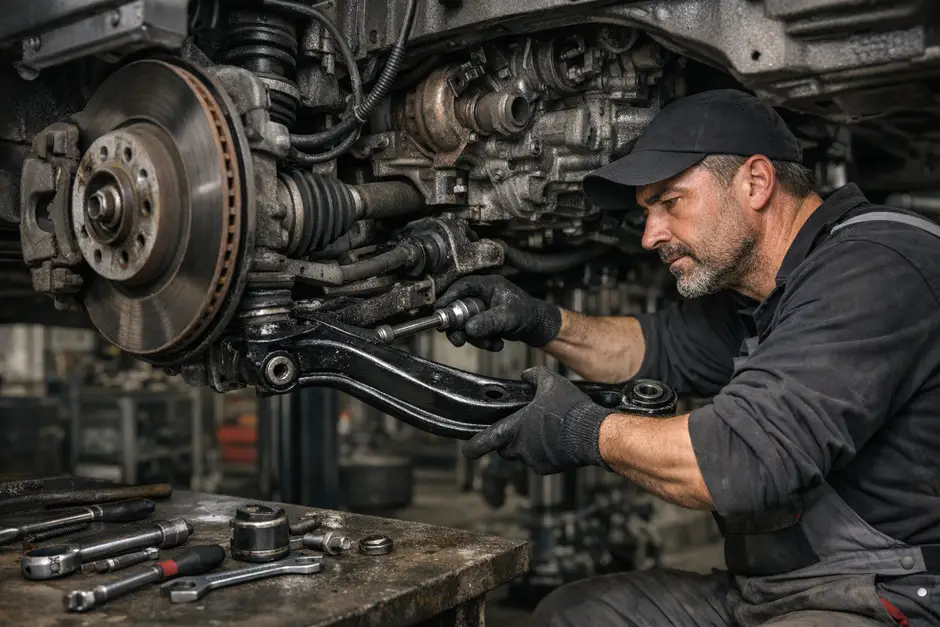 Снятие и установка переднего нижнего рычага Ленд Ровер Фрилендер 2