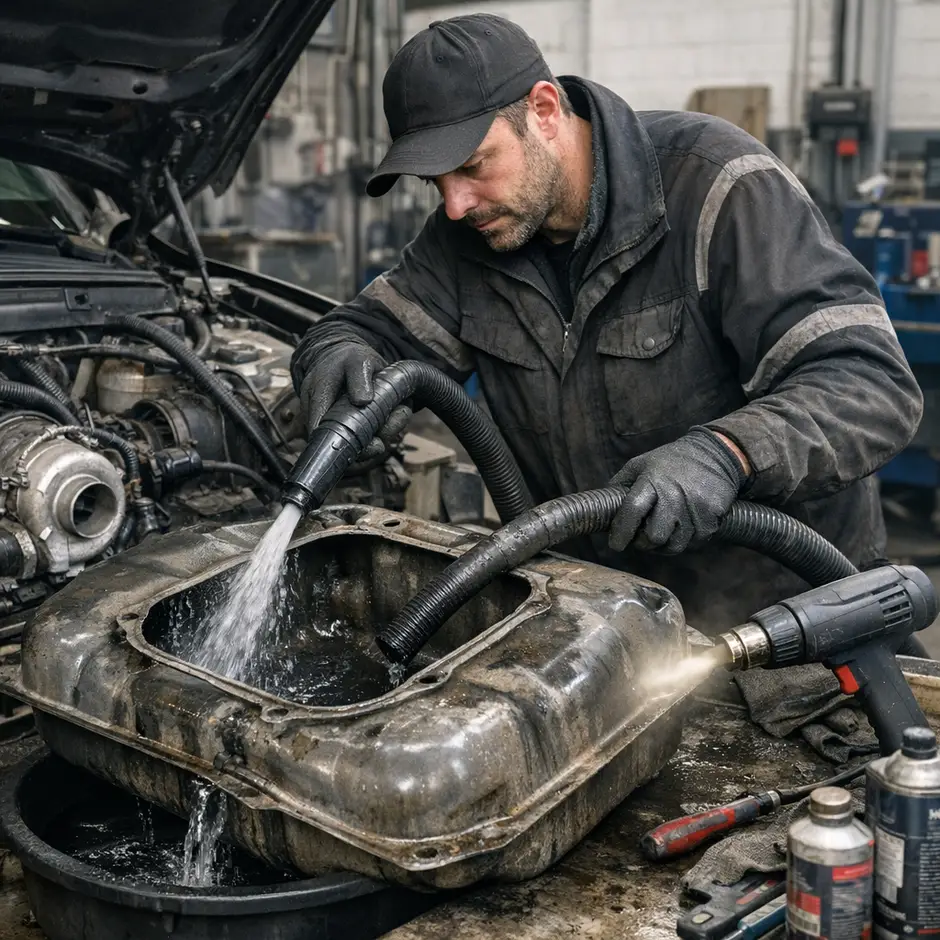 Мойка, чистка, сушка топливного бака